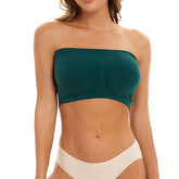 Women's Bras & Bralettes Tube Bra Strapless Full Coverage Solid Color Scoop Neck Micro-elastic Breathable Invisible Casual Daily Nylon Green , 1 PC